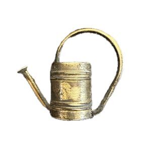Vintage Collectable Rustic Brass Mini Watering Can Aged Patina Tarnished Charm